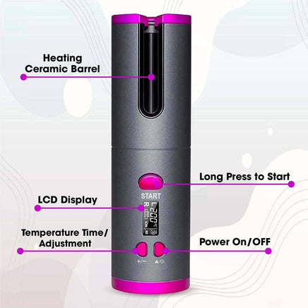 Cordless Ceramic Automatic Hair Curler for Portable Hair Styling Health & Beauty Kings Warehouse 