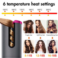 Cordless Ceramic Automatic Hair Curler for Portable Hair Styling Health & Beauty Kings Warehouse 