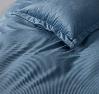 Corduroy Velvet King Bed Quilt Cover Set-Ash Blue Kings Warehouse 