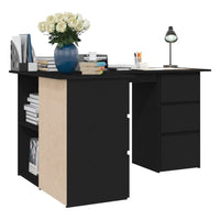 Corner Desk Black 145x100x76 cm Engineered Wood Kings Warehouse 