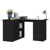 Corner Desk Black 145x100x76 cm Engineered Wood Kings Warehouse 