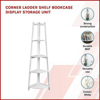 Corner Ladder Shelf Bookcase Display Storage Unit Kings Warehouse 