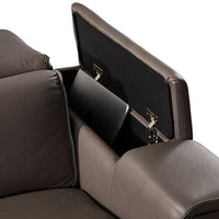 Corner Sofa Square Wedge Finest Genuine Leather Grey Electric Recliner Storage Drawer with 2x Cup Holders Lounge Set for Living Room Furniture Kings Warehouse 