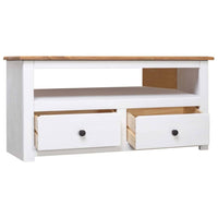 Corner TV Cabinet White 93x49x49 cm Solid Pine Panama Range Kings Warehouse 