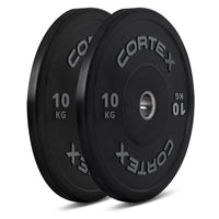 CORTEX 10kg Black Series V2 50mm Rubber Olympic Bumper Plate (Pair) Sports & Fitness Kings Warehouse 