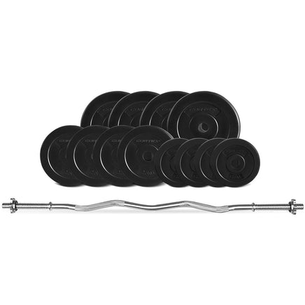 CORTEX 40kg EnduraCast Curl Bar Weight Set Sports & Fitness Kings Warehouse 