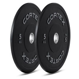 CORTEX 5kg Black Series V2 50mm Rubber Olympic Bumper Plate (Pair) Sports & Fitness Kings Warehouse 