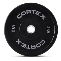 CORTEX 5kg Black Series V2 50mm Rubber Olympic Bumper Plate (Pair) Sports & Fitness Kings Warehouse 