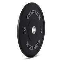 CORTEX 5kg Black Series V2 50mm Rubber Olympic Bumper Plate (Pair) Sports & Fitness Kings Warehouse 