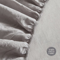 Cosy Club Washed Cotton Sheet Set Grey Double Mid-Season Super Sale Kings Warehouse 