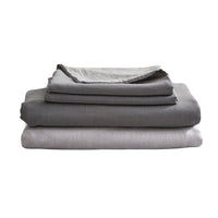 Cosy Club Washed Cotton Sheet Set Grey Double Mid-Season Super Sale Kings Warehouse 