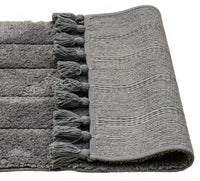 Cotton Fringe Tufted Non-Slip Bathmat Charcoal Grey EOFY Kings Warehouse 