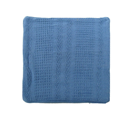 Cotton Knitted Cushion Cover Herringbone Blue Home & Garden Kings Warehouse 