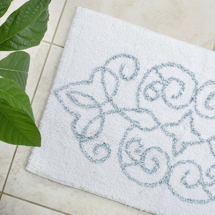 Cotton Medallion Tufted Non Slip Jacquard Bath mat EOFY Kings Warehouse 