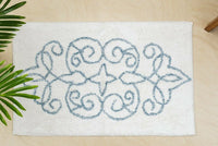 Cotton Medallion Tufted Non Slip Jacquard Bath mat EOFY Kings Warehouse 