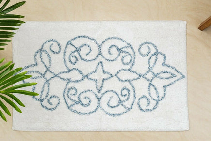 Cotton Medallion Tufted Non Slip Jacquard Bath mat EOFY Kings Warehouse 