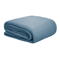 Cotton Waffle Blanket Dusk Blue Single Home & Garden Kings Warehouse 