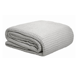 Cotton Waffle Blanket Silver Single Home & Garden Kings Warehouse 