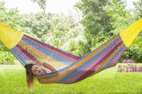 Mayan Legacy Single Size Cotton Mexican Hammock in Confeti Colour