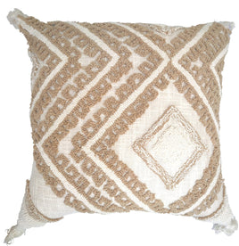 Cream cushion on beige with tufted diamond design 45x45cm Kings Warehouse 