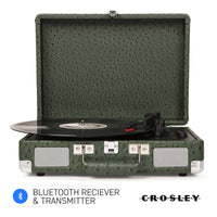 Crosley Cruiser Plus Bluetooth Turntable 3 Speed Ostrich Green Kings Warehouse 