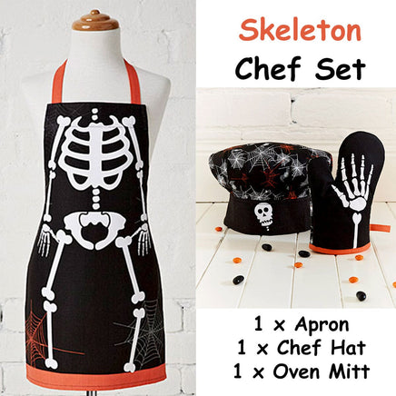 Cubby House Kids Set of 3 Skeleton Halloween Children Kids Kitchen Chef Set Home & Garden Kings Warehouse 