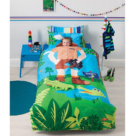 Cubby House Reversible Croc Hunter Quilt Cover Set Single Home & Garden Kings Warehouse