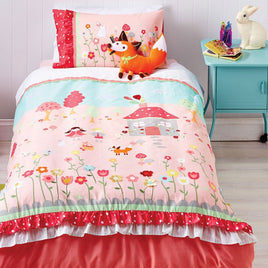Cubby House Reversible Storybook Quilt Cover Set Double Home & Garden Kings Warehouse 