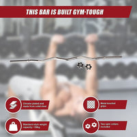Curl Bar Barbell Heavy Duty EZ with Spinlock Collars Sports & Fitness Kings Warehouse 