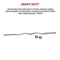 Curl Bar Barbell Heavy Duty EZ with Spinlock Collars Sports & Fitness Kings Warehouse 