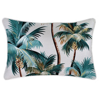 Cushion Cover-With Piping-Palm Trees White-35cm x 50cm Kings Warehouse 
