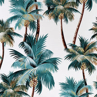 Cushion Cover-With Piping-Palm Trees White-35cm x 50cm Kings Warehouse 