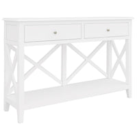 Daisy Console Hallway Entry Table 120cm Solid Acacia Timber Wood Hampton - White