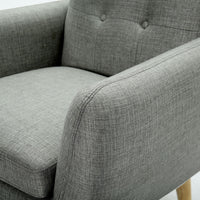 Dane Single Seater Fabric Upholstered Sofa Armchair Lounge Couch - Mid Grey BLACK FRIDAY: Furniture & Décor Kings Warehouse 