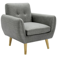 Dane Single Seater Fabric Upholstered Sofa Armchair Lounge Couch - Mid Grey BLACK FRIDAY: Furniture & Décor Kings Warehouse 