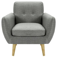 Dane Single Seater Fabric Upholstered Sofa Armchair Lounge Couch - Mid Grey BLACK FRIDAY: Furniture & Décor Kings Warehouse 