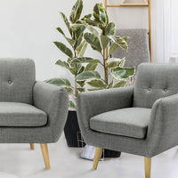 Dane Single Seater Fabric Upholstered Sofa Armchair Lounge Couch - Mid Grey BLACK FRIDAY: Furniture & Décor Kings Warehouse 