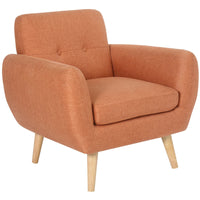 Dane Single Seater Fabric Upholstered Sofa Armchair Lounge Couch - Orange Kings Warehouse 
