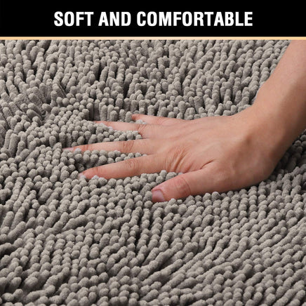Dark Grey Bath 45*70cm Mat Rug Bathroom Extra Soft Absorbent Rugs Non Slip Quick Dry Kings Warehouse 