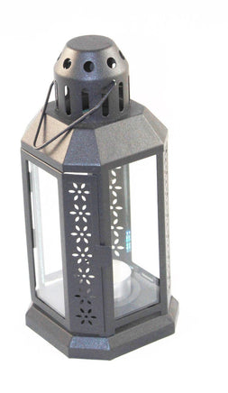 Dark Grey Metal Miners Lantern Summer Wedding Home Party Room Balconey Deck Decoration 21cm Tealight Candle Home & Garden Kings Warehouse 