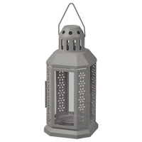 Dark Grey Metal Miners Lantern Summer Wedding Home Party Room Balconey Deck Decoration 21cm Tealight Candle Kings Warehouse 