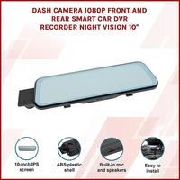 Dash Camera 1080P Front and Rear Smart Car DVR Recorder Night Vision 10" Electronics Kings Warehouse 