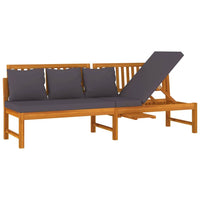 Day Bed with Grey Cushion 200x60x75 cm Solid Wood Acacia garden supplies Kings Warehouse 