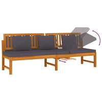 Day Bed with Grey Cushion 200x60x75 cm Solid Wood Acacia garden supplies Kings Warehouse 