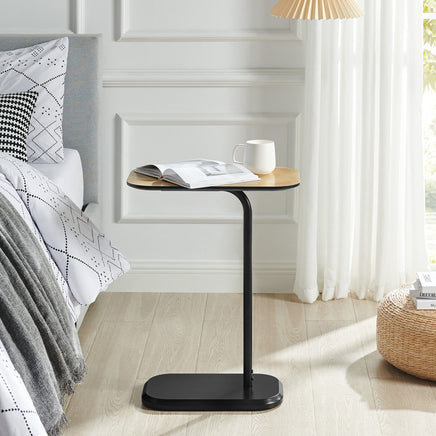 DEANNA Side Table in Black and Light Oak Kings Warehouse 