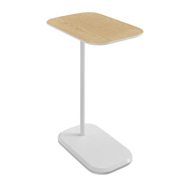 DEANNA Side Table in White and Light Oak Furniture Kings Warehouse 