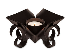 Decorative Black Metal Lotus Tea Light Candle Holders in Set of 2 Home & Garden Kings Warehouse 