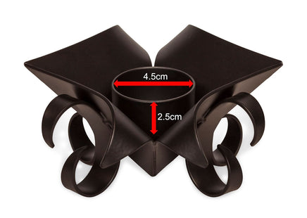 Decorative Black Metal Lotus Tea Light Candle Holders in Set of 2 Home & Garden Kings Warehouse 