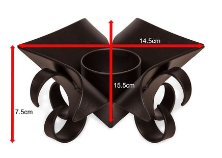 Decorative Black Metal Lotus Tea Light Candle Holders in Set of 2 Home & Garden Kings Warehouse 