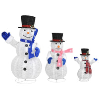 Decorative Christmas Snowman Family Figures with LED Luxury Fabric Kings Warehouse 